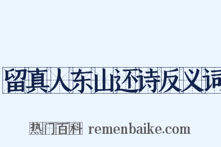 留真人东山还诗反义词是什么意思的图片